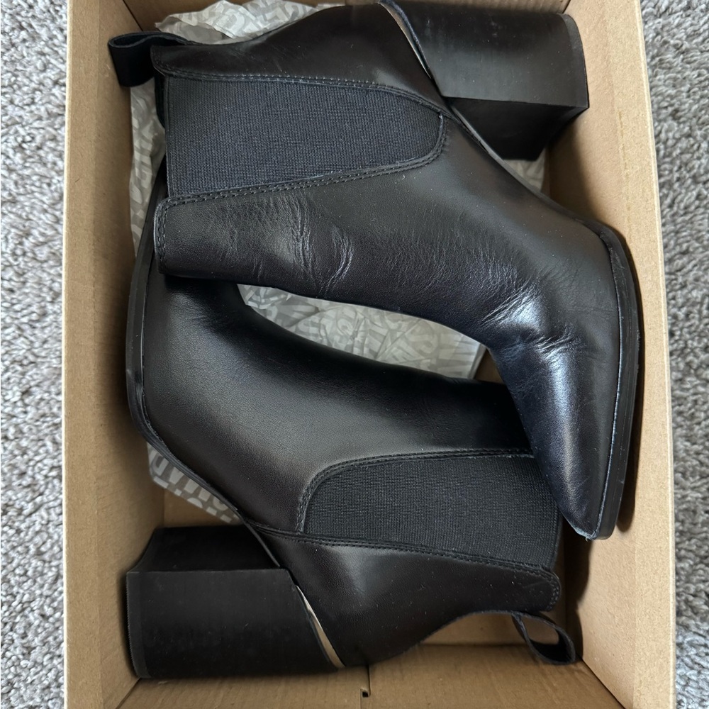 Black Leather Ankle Boots